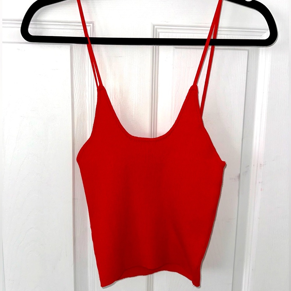 Zara Crossed Neck Ribbed Top - Picture 2 of 3